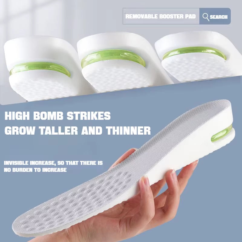 1Pair Height Increase Insole for Feet Comfort Plantar Fasciitis Shoes Insoles Men Women Sports Air Shock Absorbing Shoe Pads