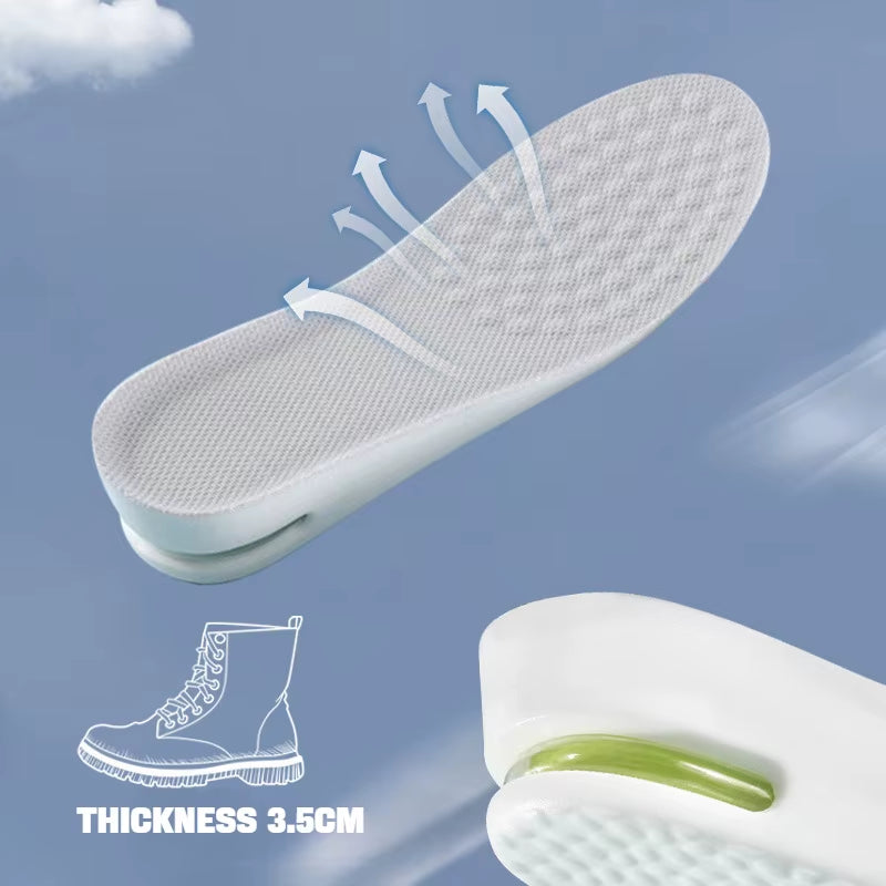 1Pair Height Increase Insole for Feet Comfort Plantar Fasciitis Shoes Insoles Men Women Sports Air Shock Absorbing Shoe Pads