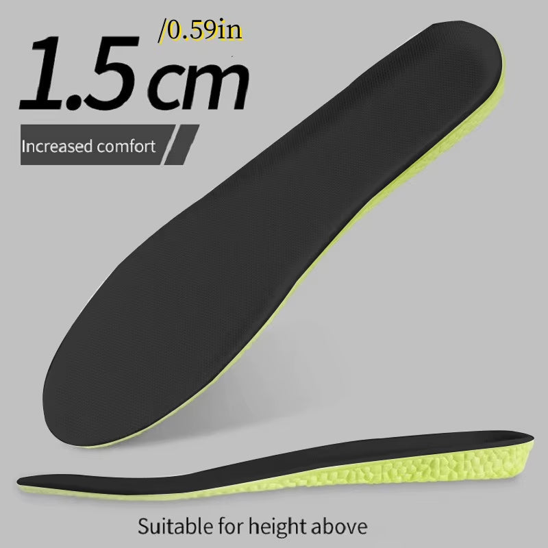 1 Pair New Designed Unisex Height-Increasing Shoe Insoles, Sweat-Absorbing Odor-Resistant Comfortable Shock-Absorbing Insoles