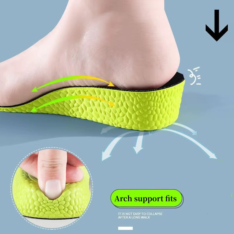 1 Pair New Designed Unisex Height-Increasing Shoe Insoles, Sweat-Absorbing Odor-Resistant Comfortable Shock-Absorbing Insoles