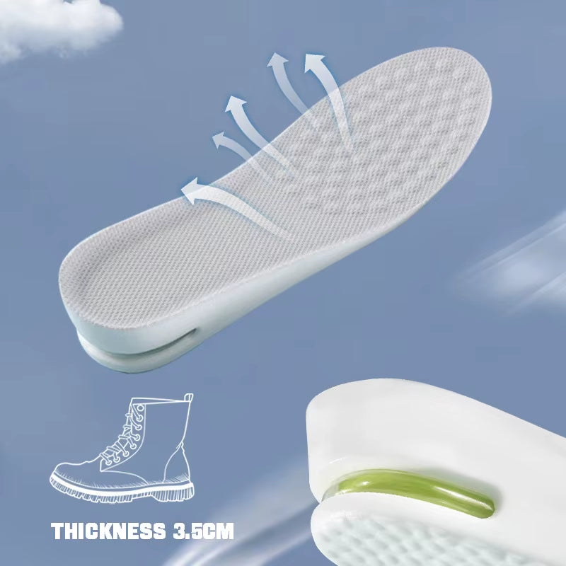 1Pair Height Increase Insole for Feet Comfort Plantar Fasciitis Shoes Insoles Men Women Sports Air Shock Absorbing Shoe Pads