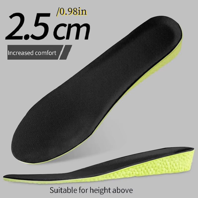 1 Pair New Designed Unisex Height-Increasing Shoe Insoles, Sweat-Absorbing Odor-Resistant Comfortable Shock-Absorbing Insoles